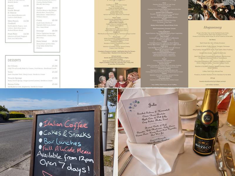 Fairfield House Hotel Menu