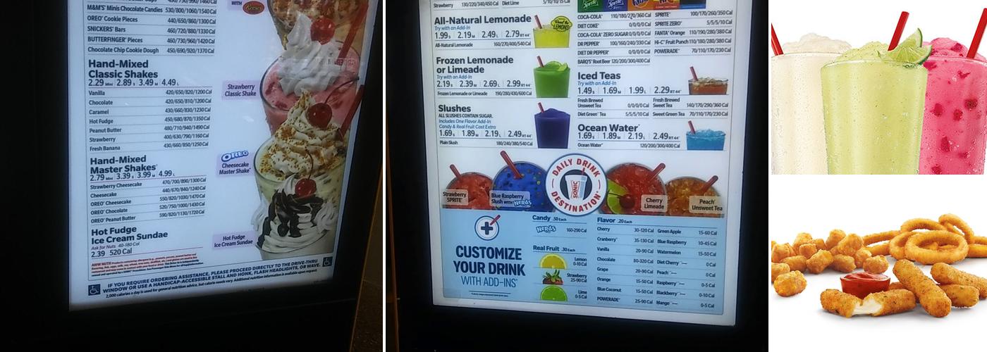 Sonic Drive-In Menu