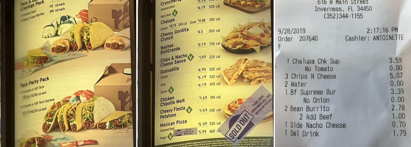 Taco Bell Menu