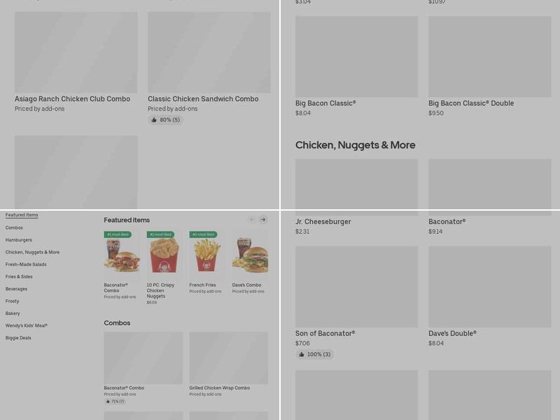 Wendy's Menu