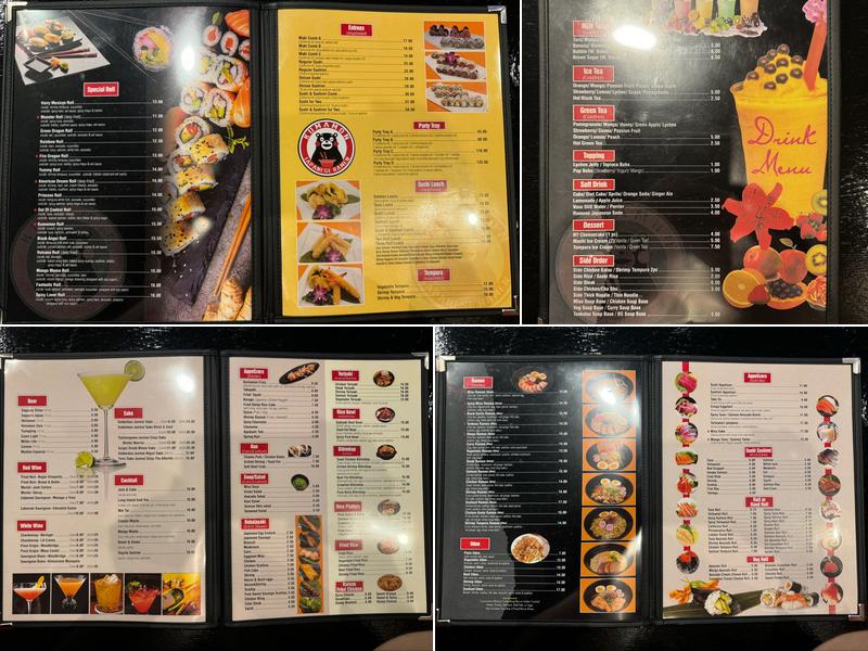 Kumamon Ramen Menu