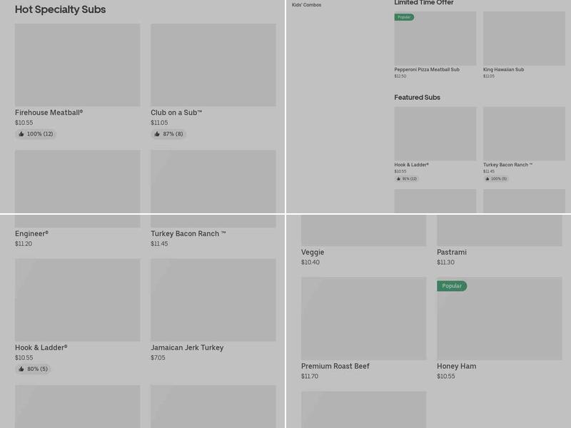 Firehouse Subs Pace Menu