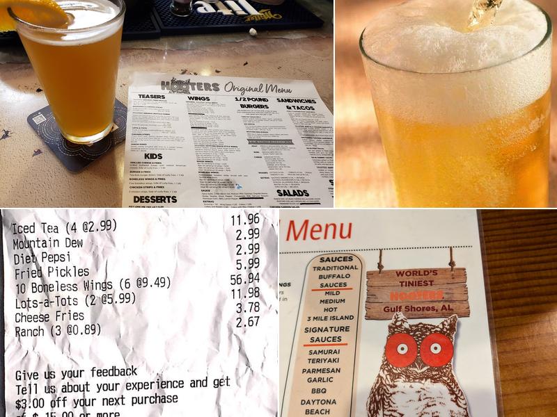 Hooters Menu