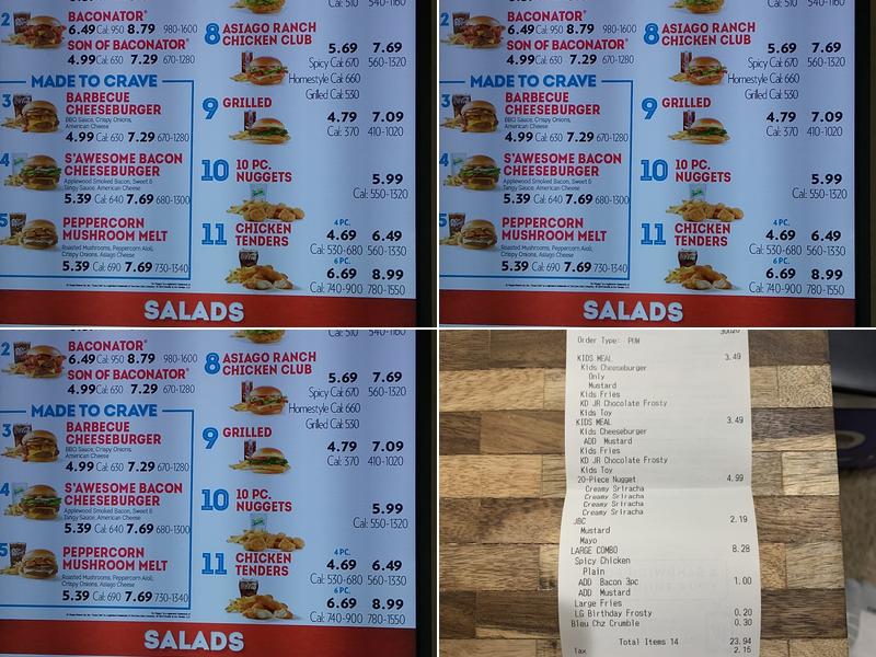 Wendy's Menu