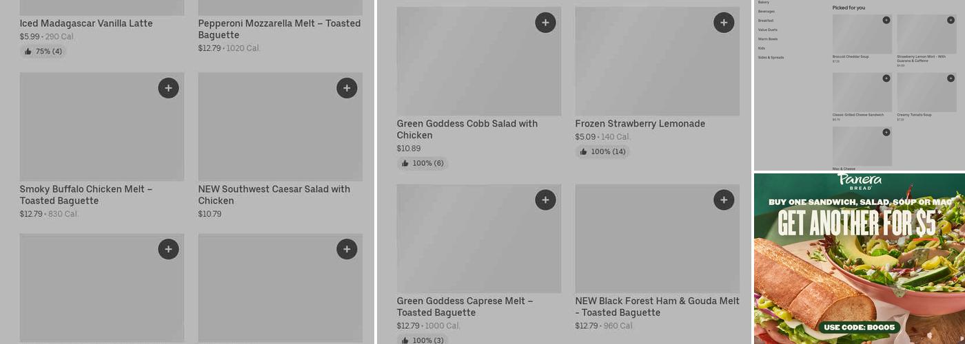 Panera Bread Menu