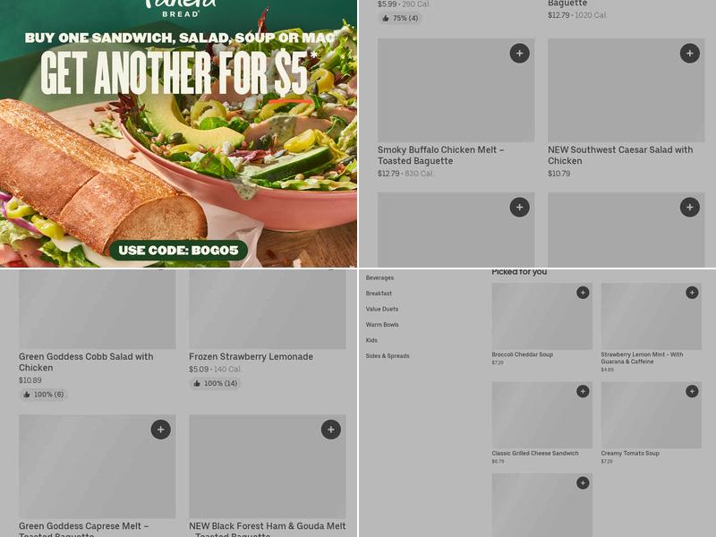 Panera Bread Menu
