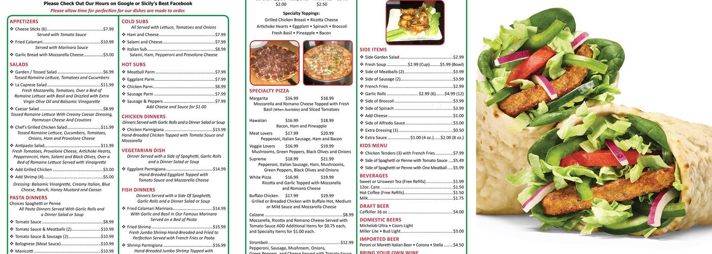 Subway Menu