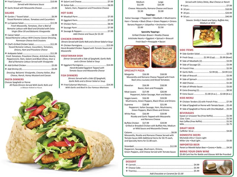Subway Menu