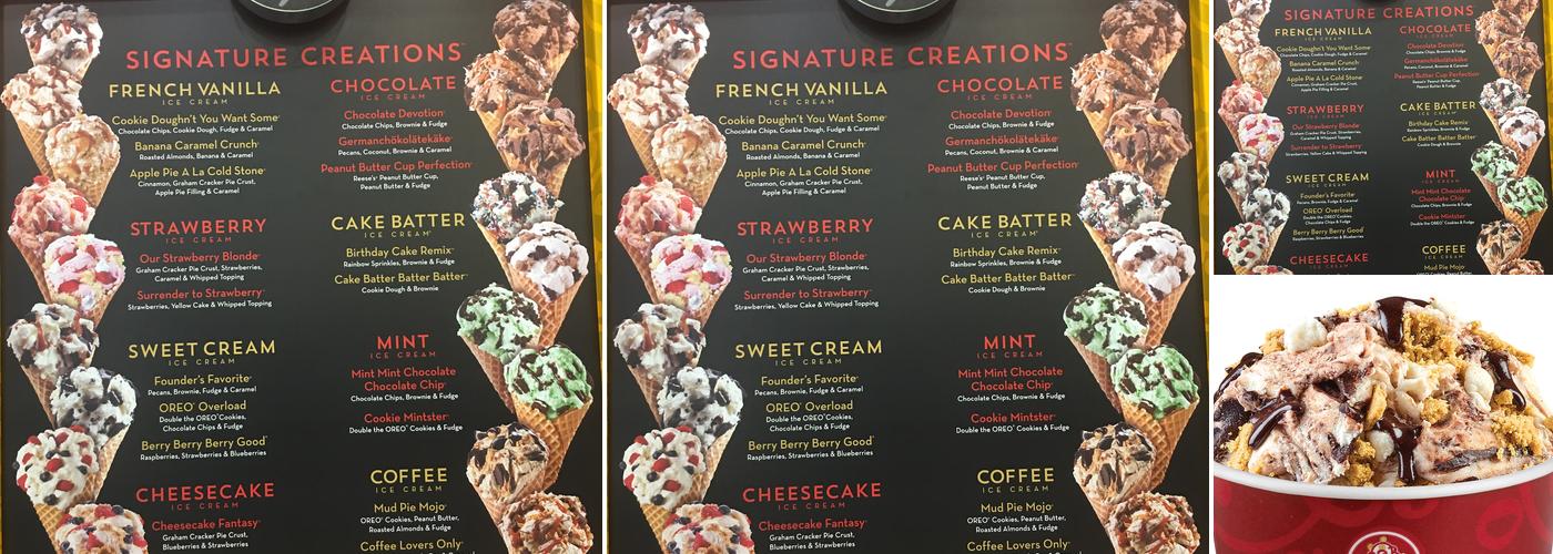Cold Stone Creamery Menu