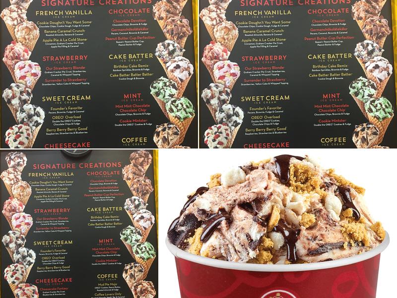 Cold Stone Creamery Menu
