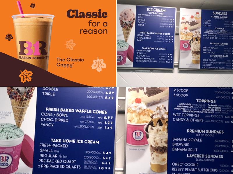 Baskin-Robbins Menu
