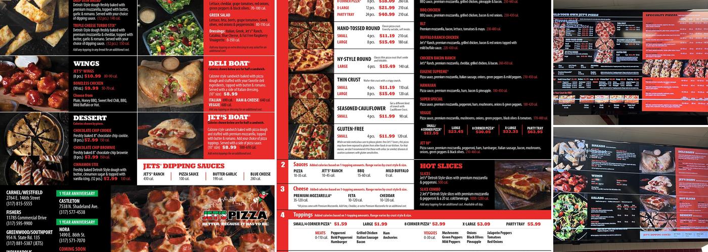 Jet's Pizza Menu