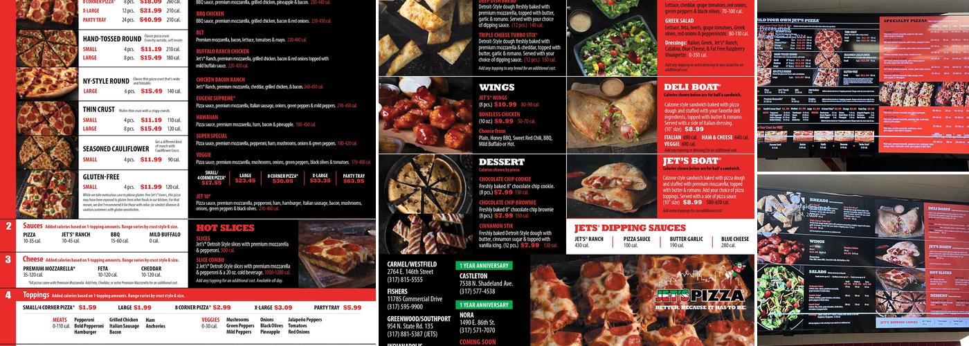 Jet's Pizza Menu