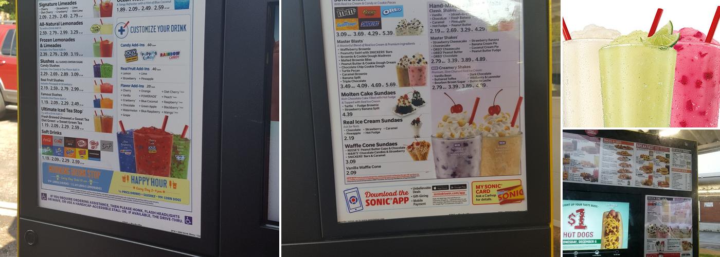 Sonic Drive-In Menu