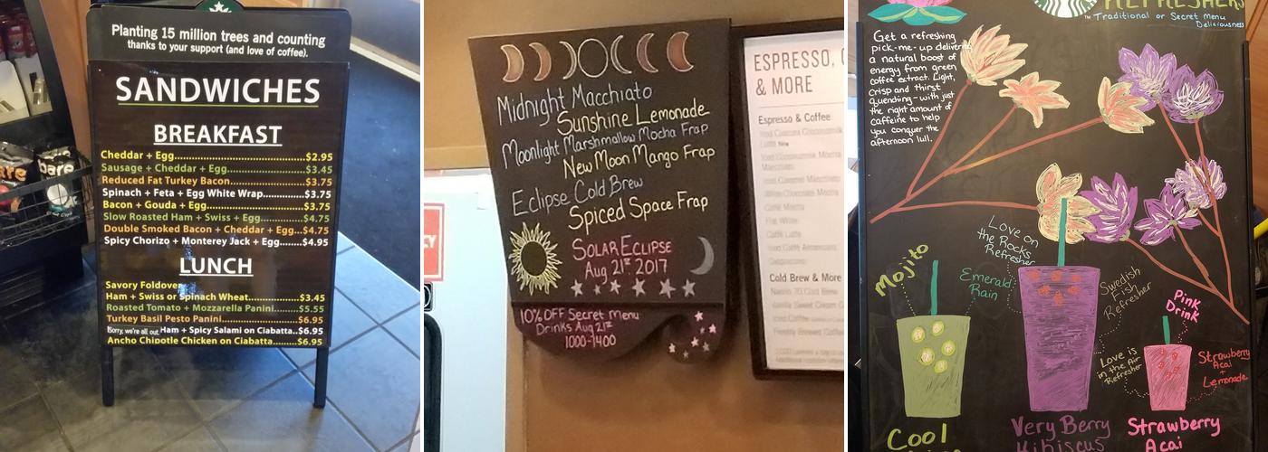 Starbucks Menu