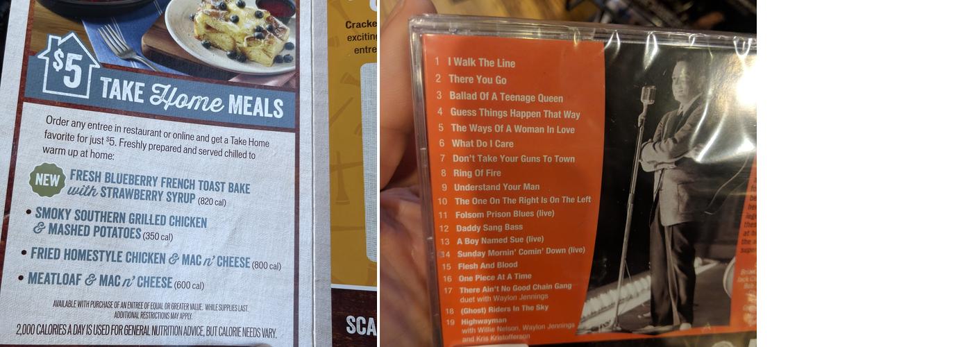 Cracker Barrel Old Country Store Menu