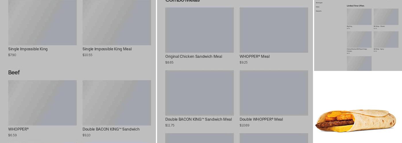 Burger King Menu