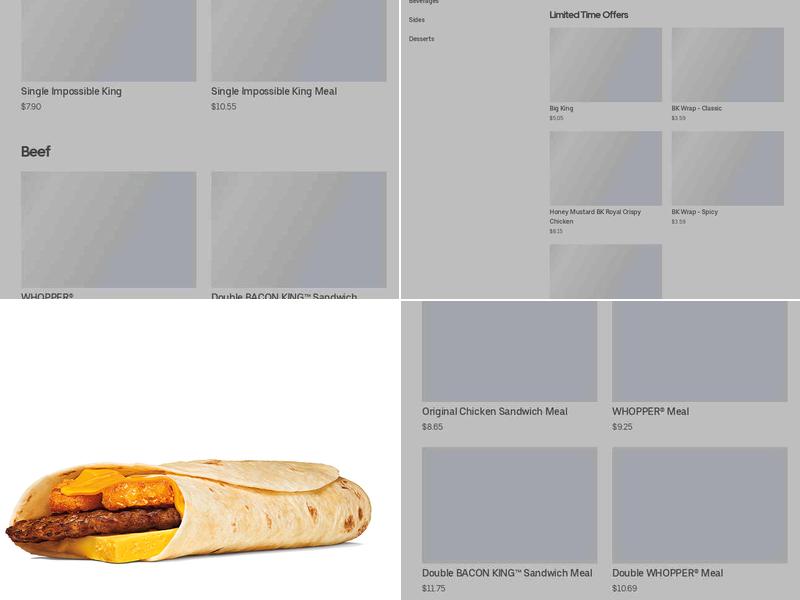 Burger King Menu