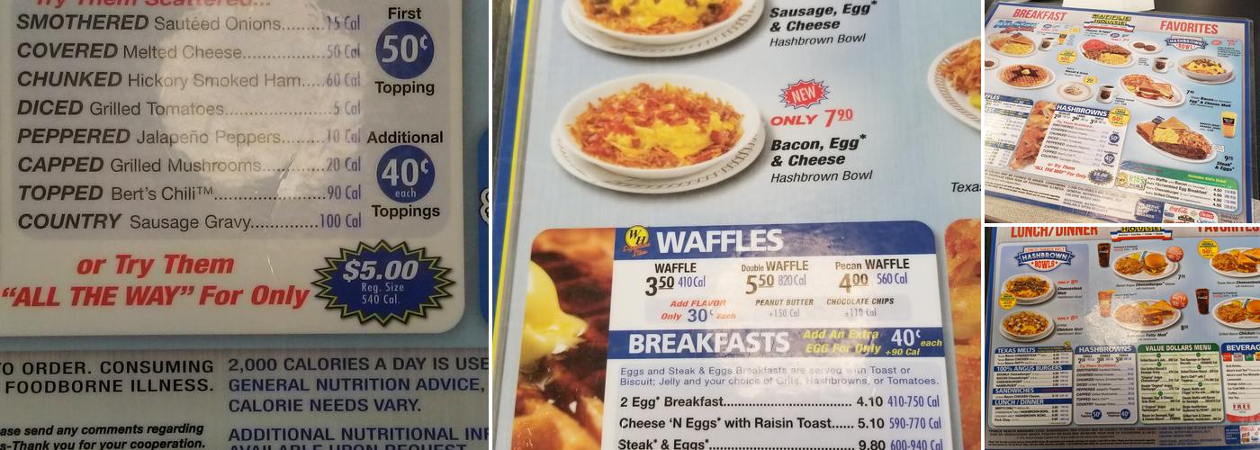 Waffle House Menu