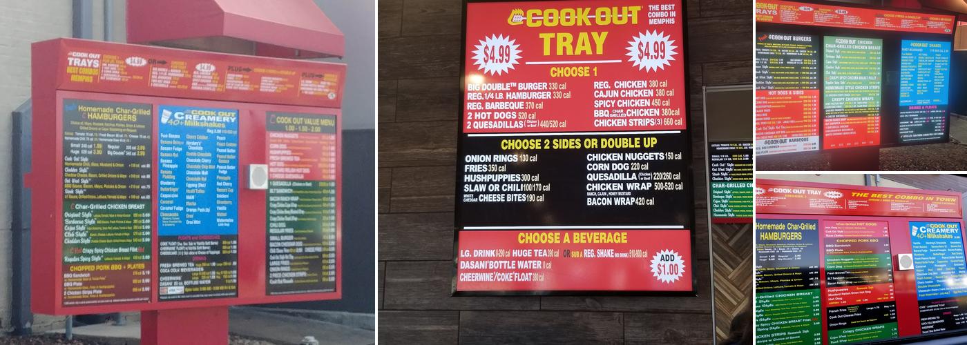 Cook Out Menu