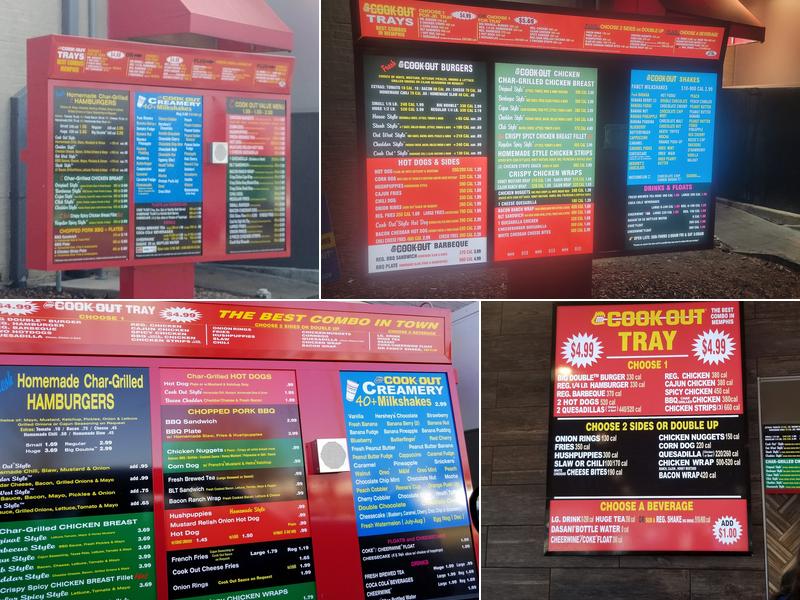 Cook Out Menu