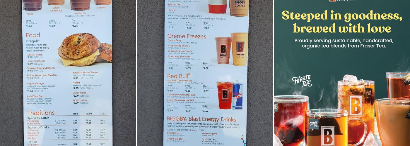 BIGGBY COFFEE Menu