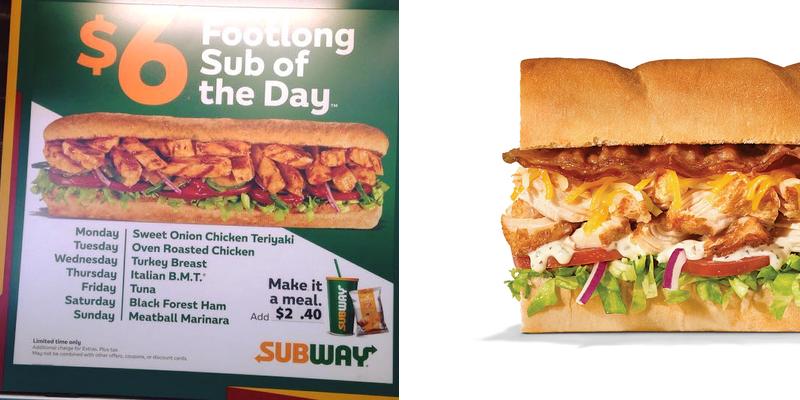 Subway Menu