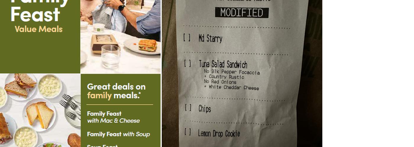 Panera Bread Menu