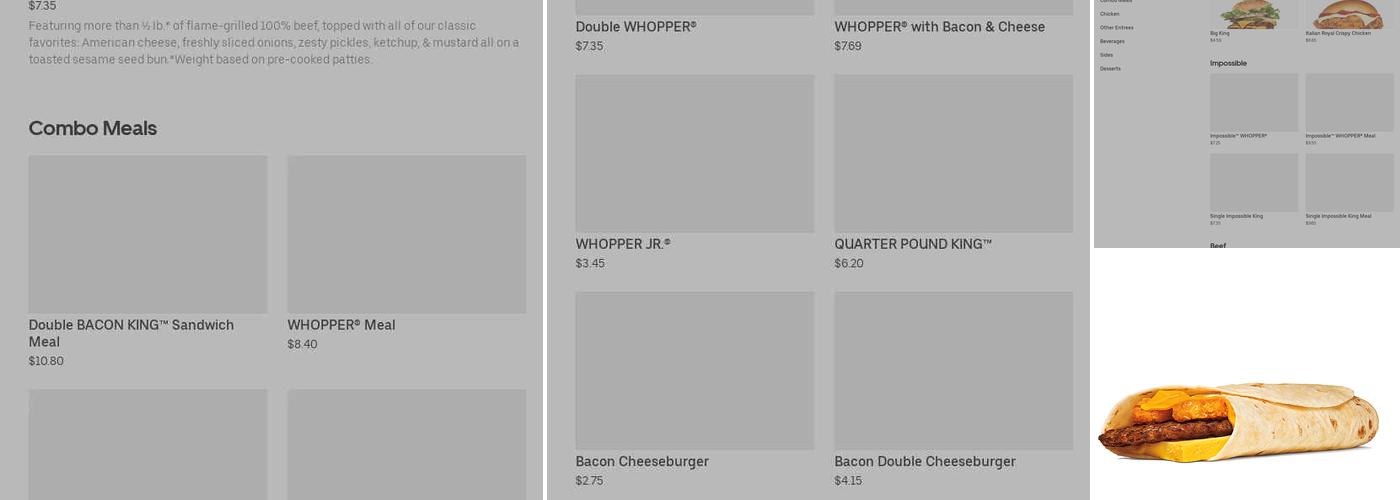 Burger King Menu