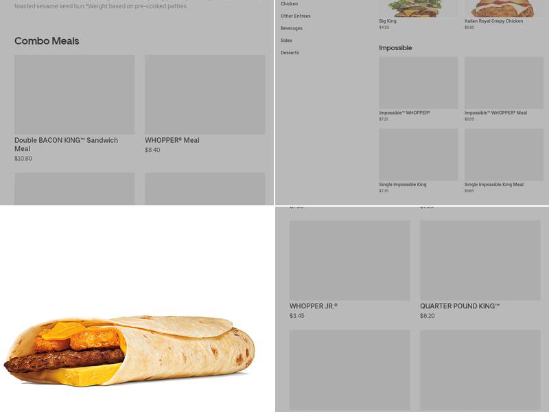 Burger King Menu