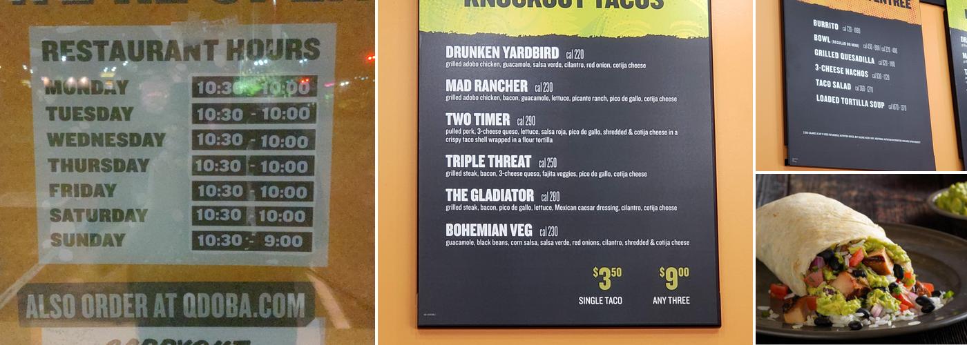 QDOBA Mexican Eats Menu