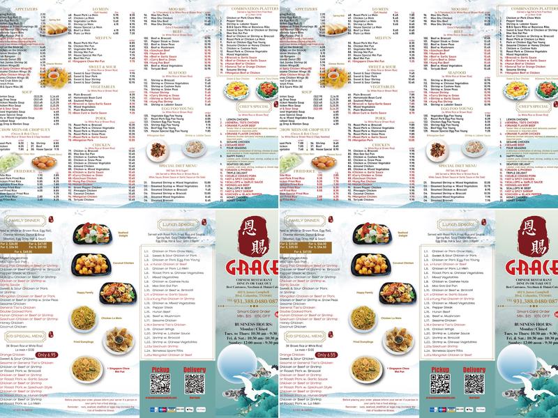 Grace Chinese Menu