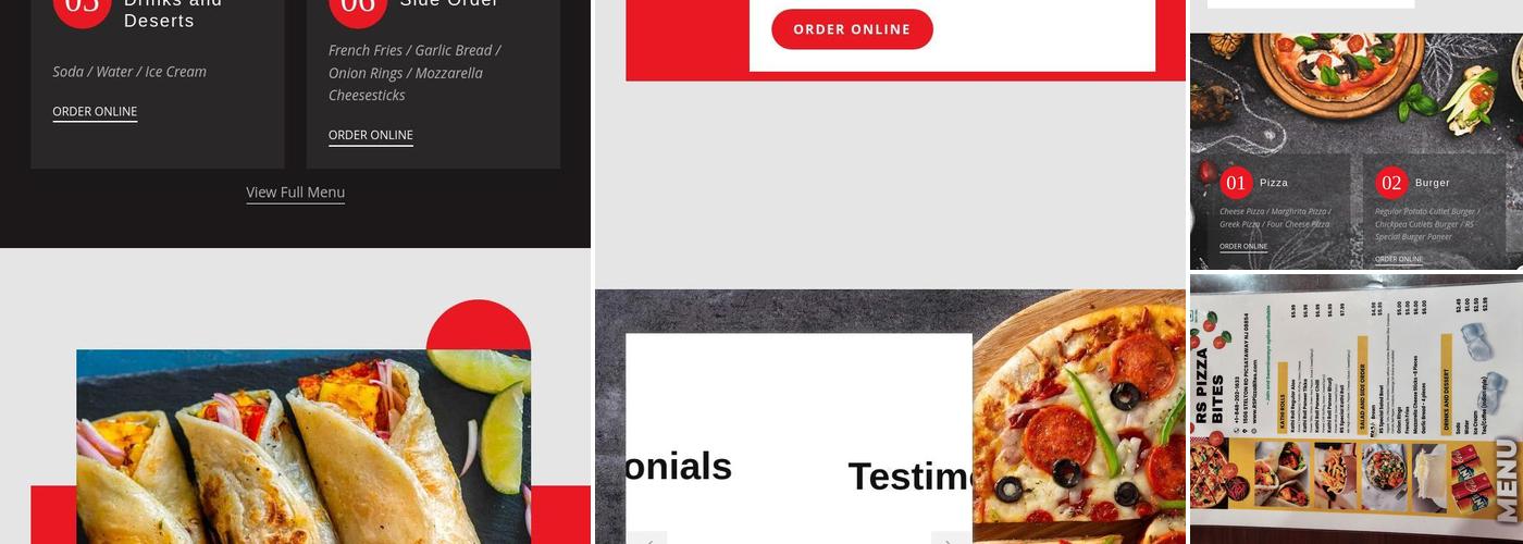 RS Pizza Bites Menu