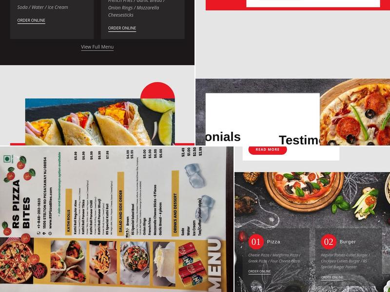 RS Pizza Bites Menu