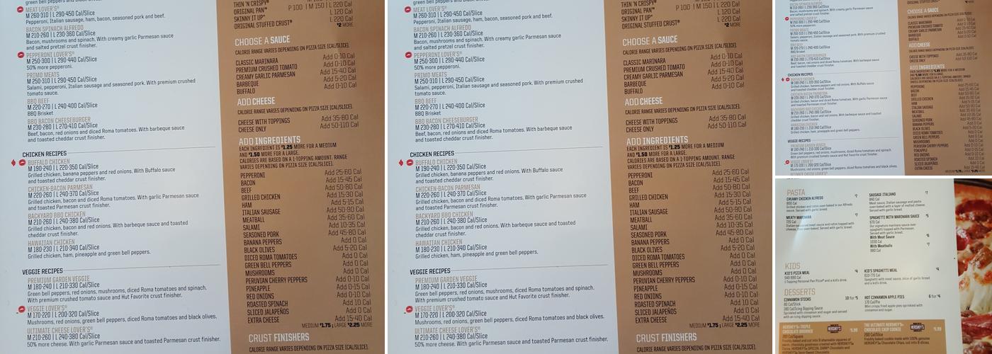 Pizza Hut Menu