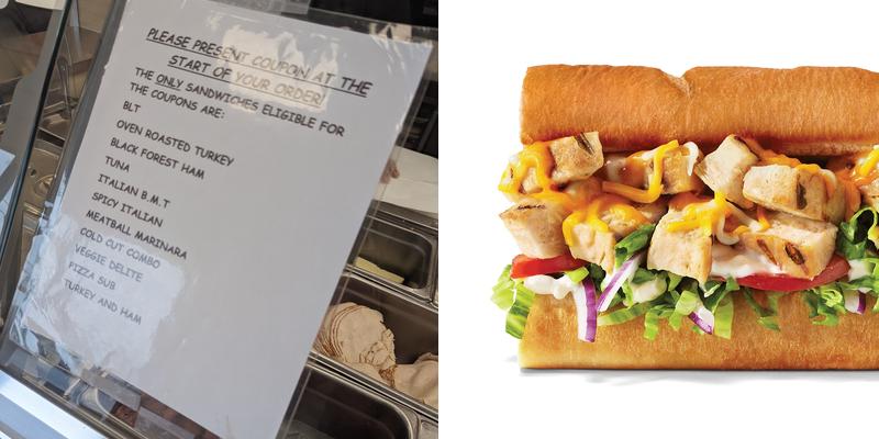 Subway Menu