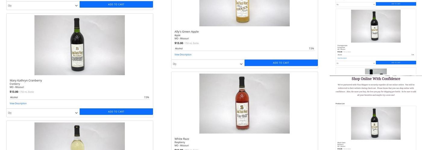 Small Batch Winery Menu