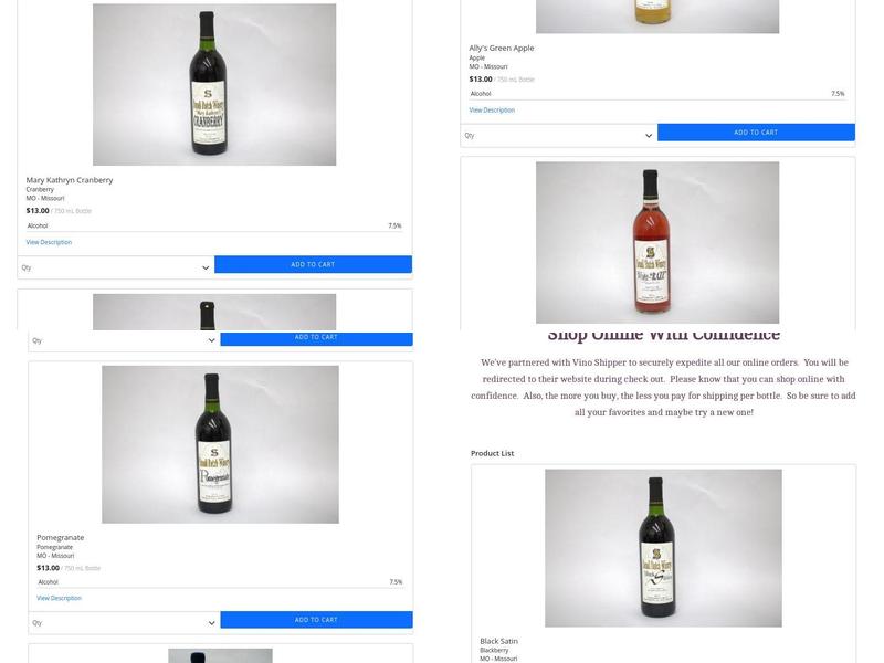 Small Batch Winery Menu