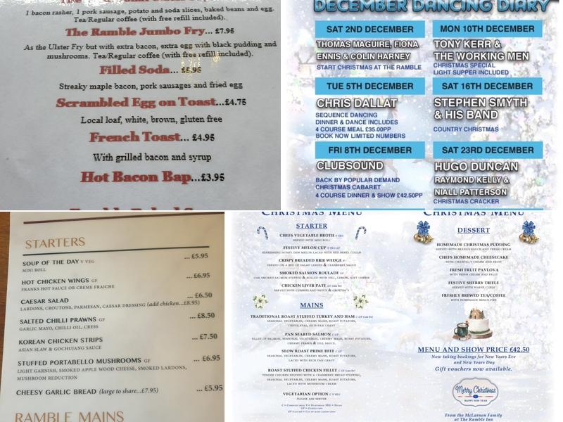 McLarnons Ramble Inn Menu