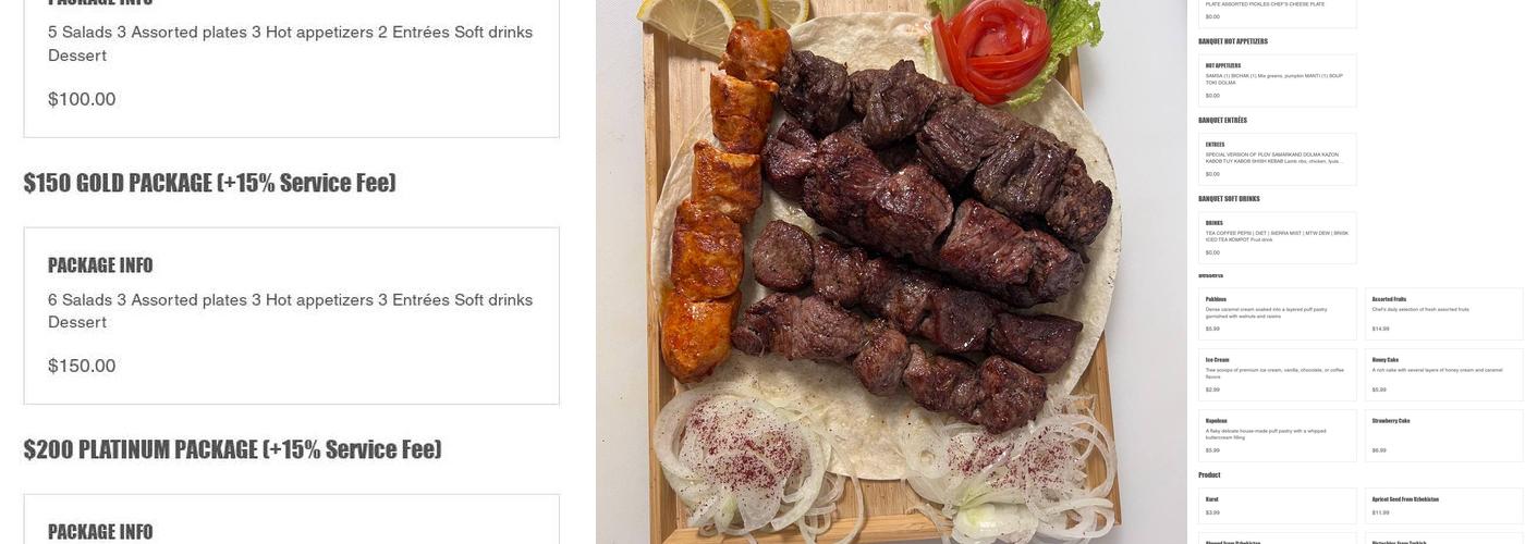 Samarkand Cafe Menu