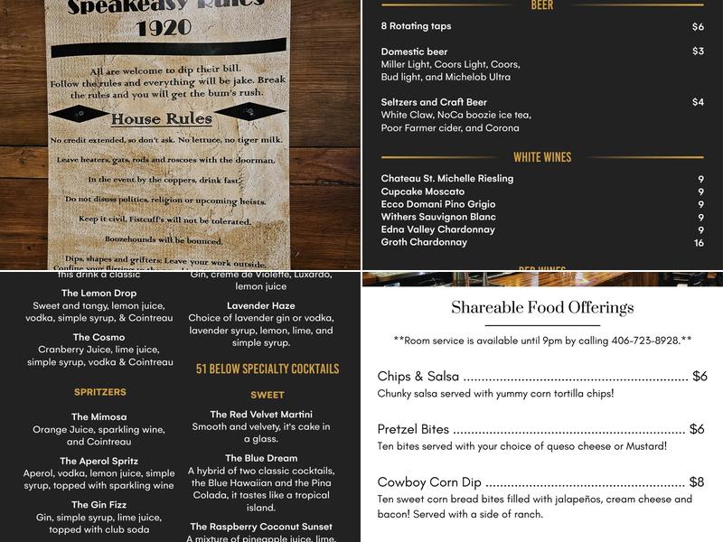 Fifty One Below Menu