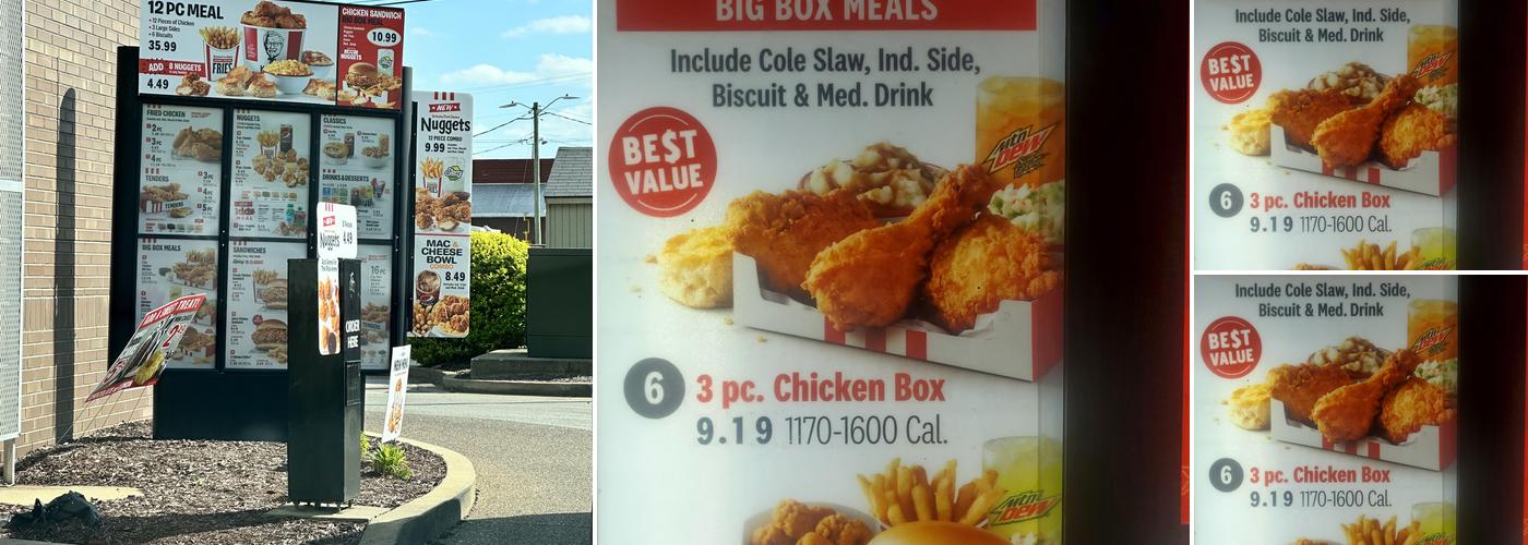 KFC Menu