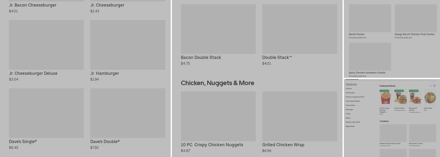 Wendy's Menu