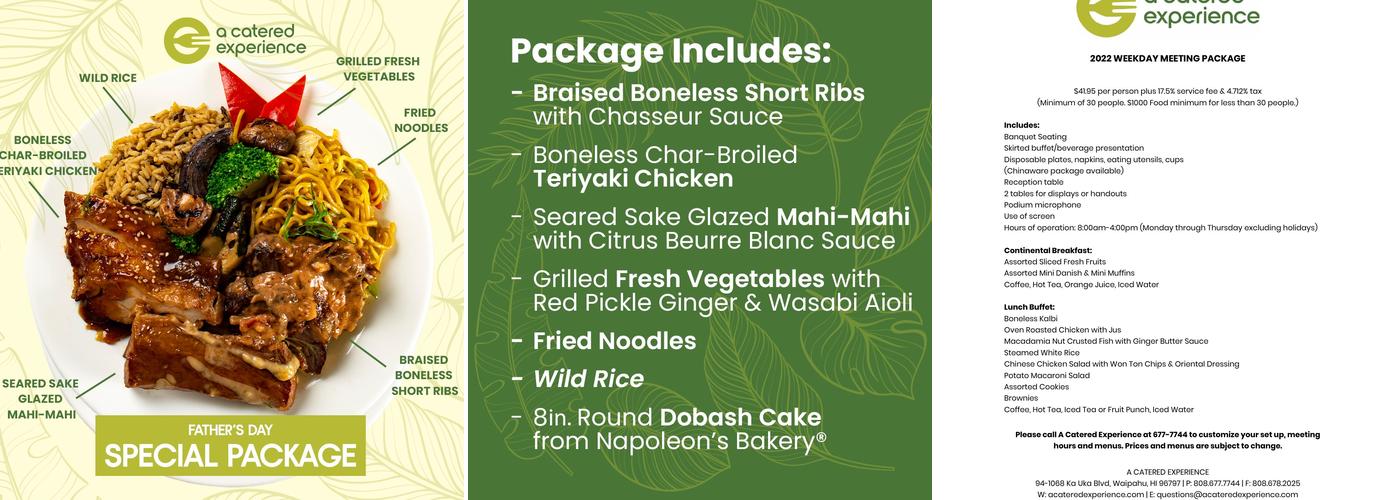 A Catered Experience Menu