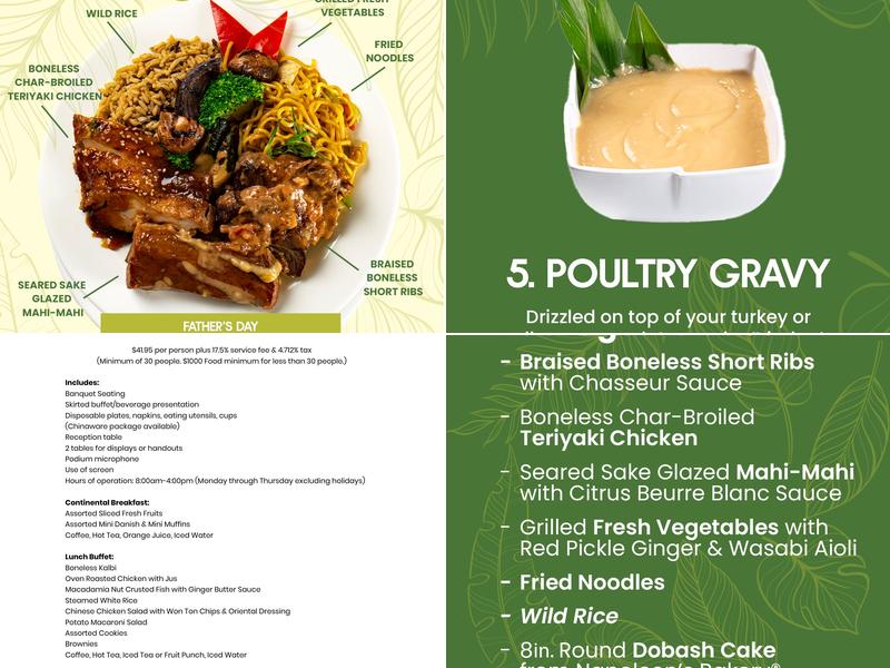 A Catered Experience Menu