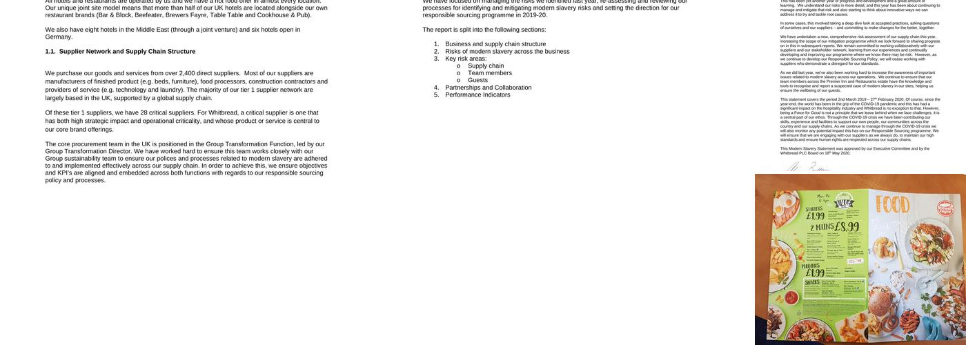 Premier Inn Carrickfergus hotel Menu