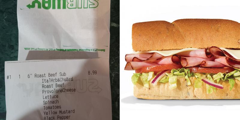 Subway Menu