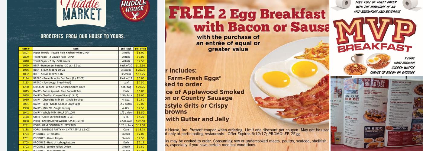 Huddle House Menu