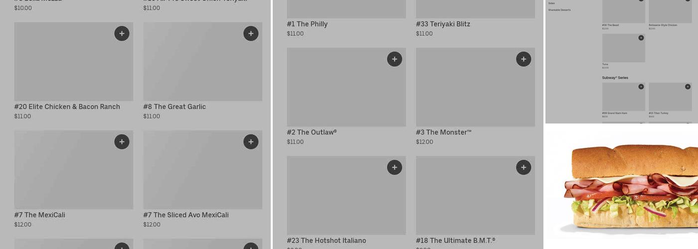 Subway Menu