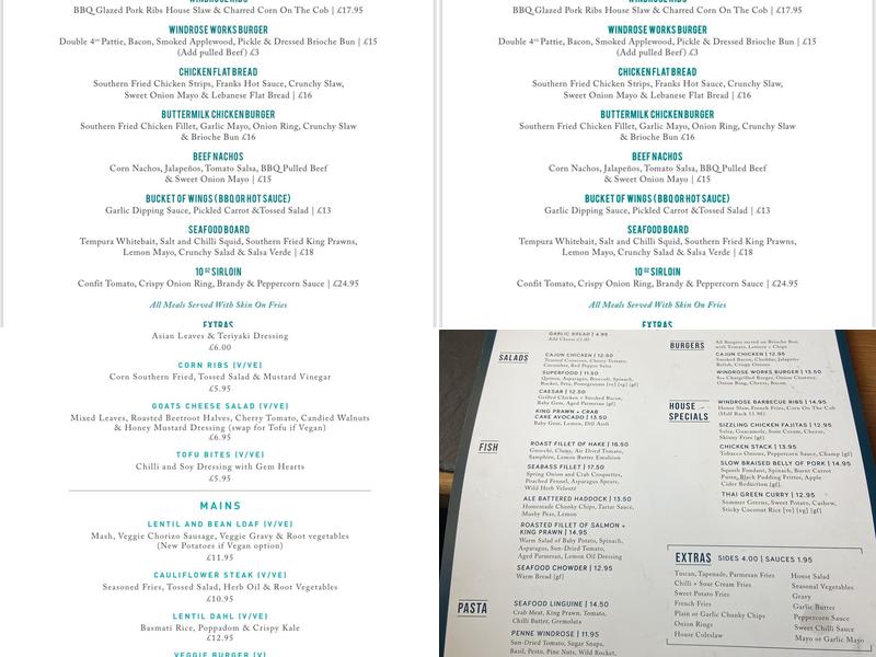 Windrose Bar & Restaurant Menu